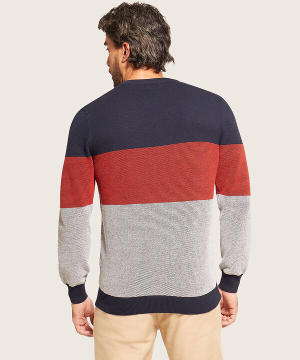 Saco Cuello Redondo Con Bloques