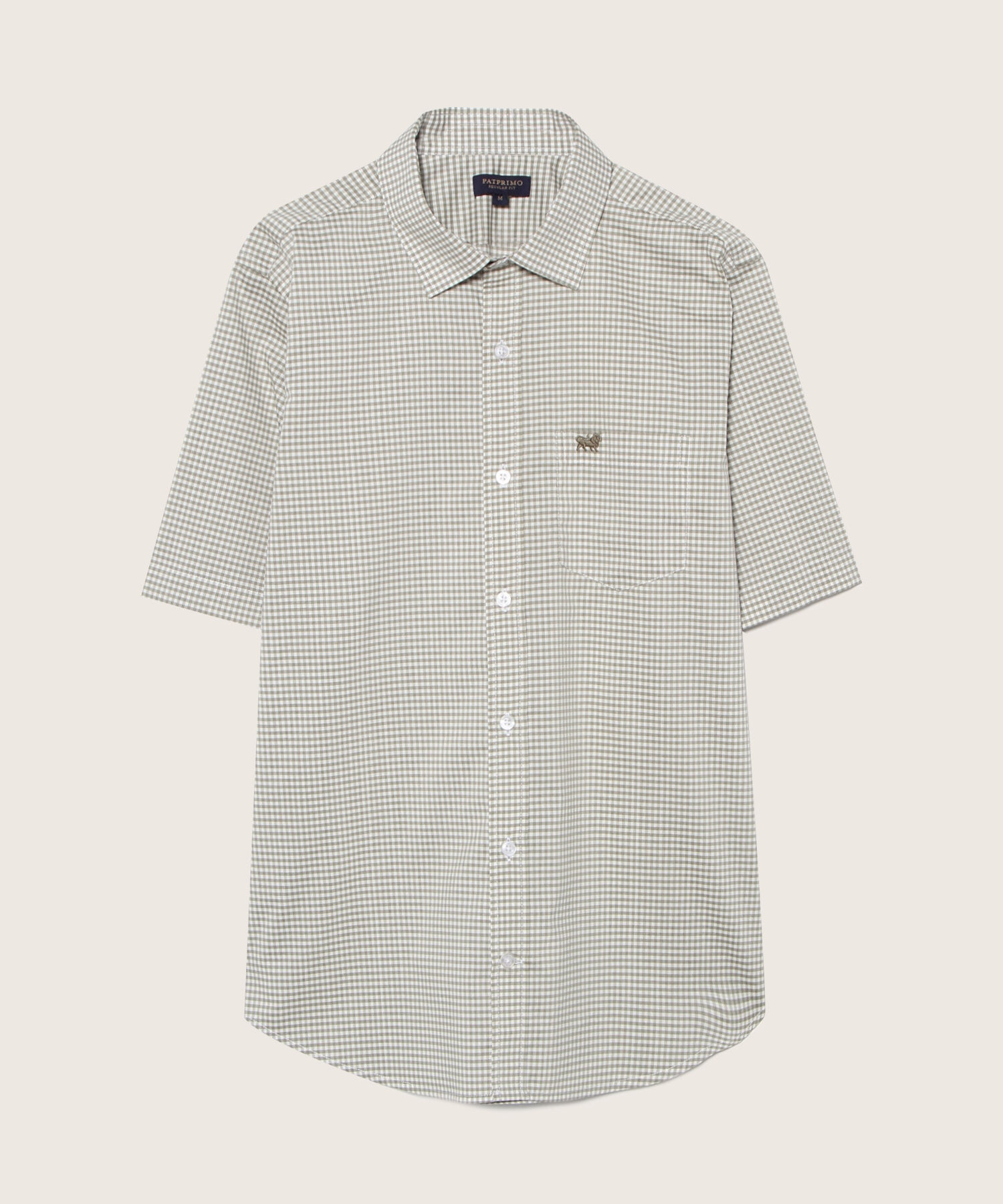 Camisa Preteñida, Manga Corta Con Bolsillo Y Silueta Regular Fit