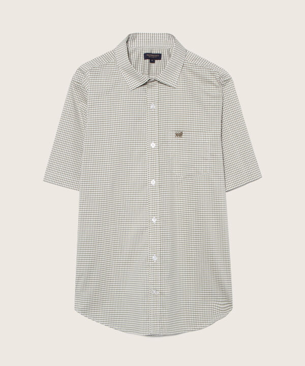 Camisa Preteñida, Manga Corta Con Bolsillo Y Silueta Regular Fit