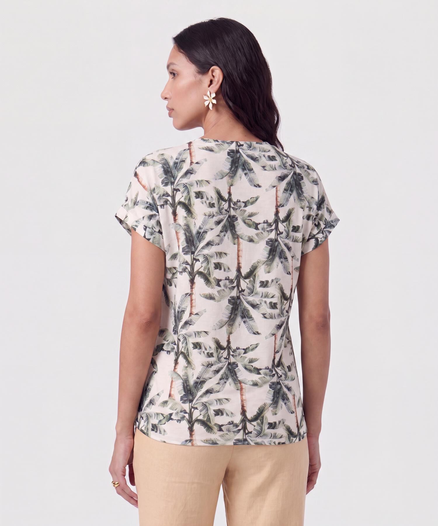 Blusa Manga Dobladillada Para Mujer