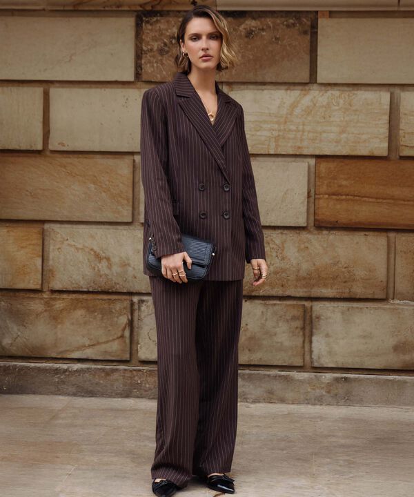 Chaqueta Tipo Blazer Cruzada Para Mujer