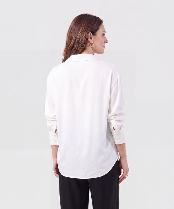 Camisa Fluida Pu&ntilde;o Ancho Para Mujer