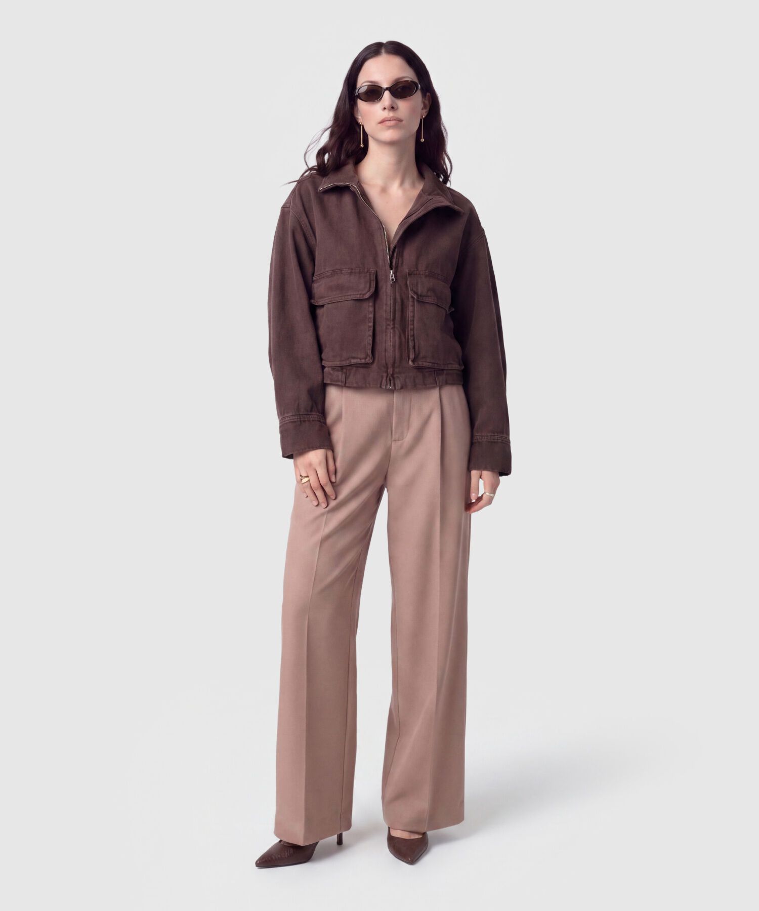 Chaqueta Corta Unicolor Mujer