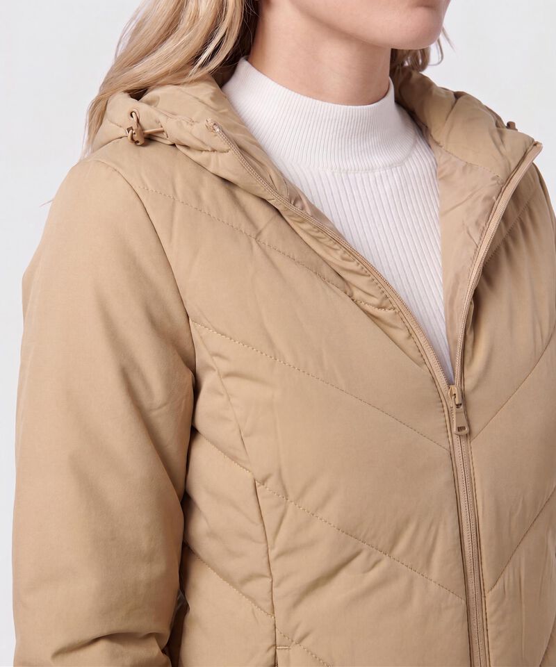 Chaqueta Acolchada Con Capota Para Mujer