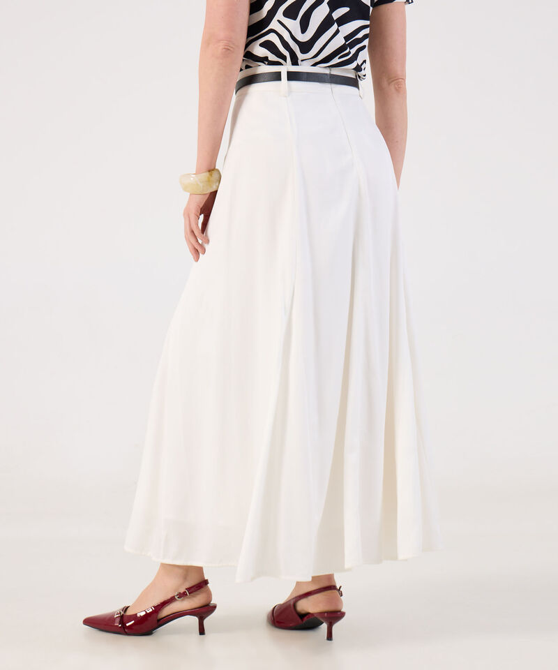 Falda Larga Fluida con Cintur&oacute;n para Mujer