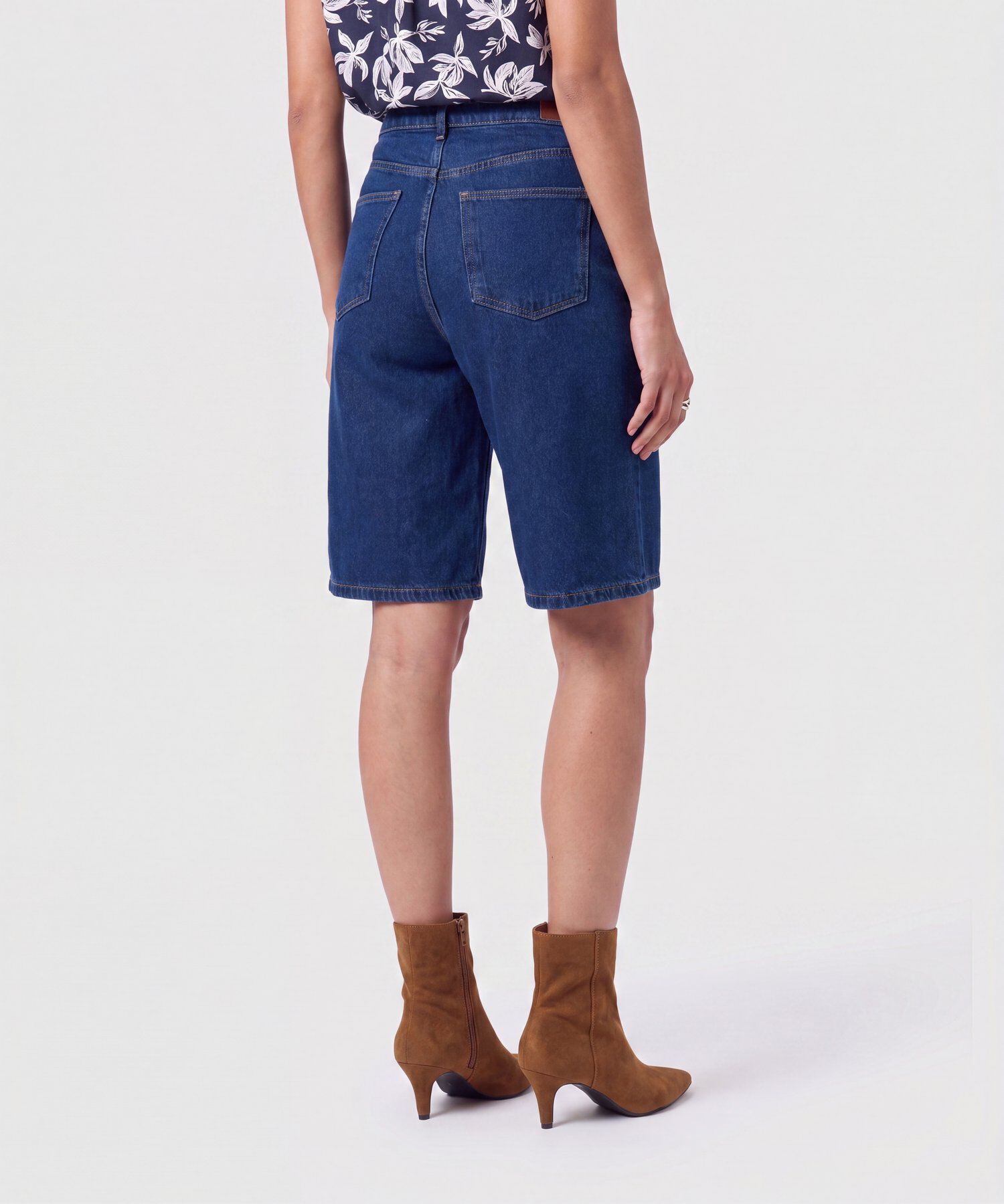 Bermudas Denim Tiro Alto Mujer