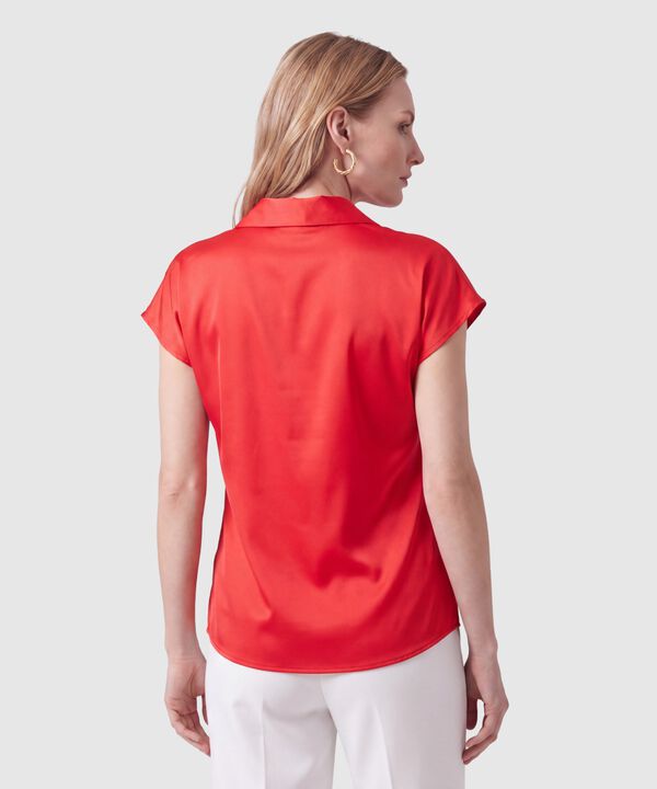 Blusa Unicolor Manga Corta Para Mujer
