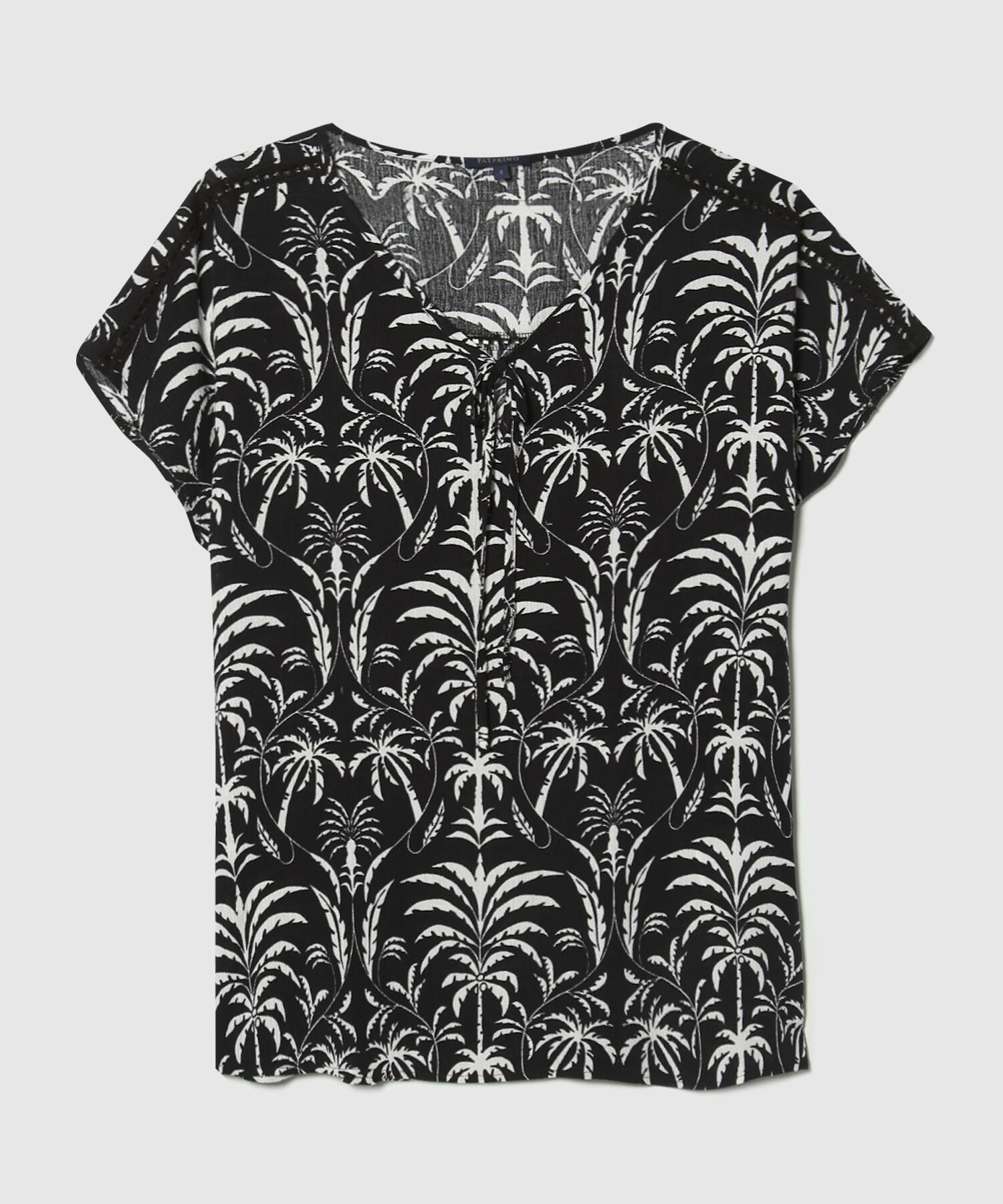 Blusa Manga Corta Corrida Estampada