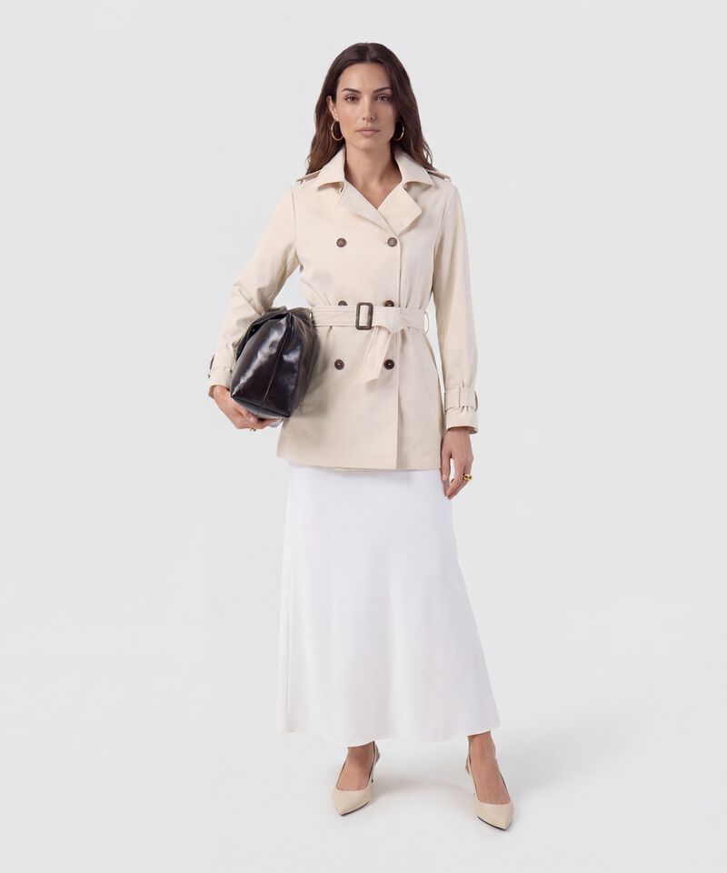 Chaqueta Trench Con Cintur&oacute;n Para Mujer
