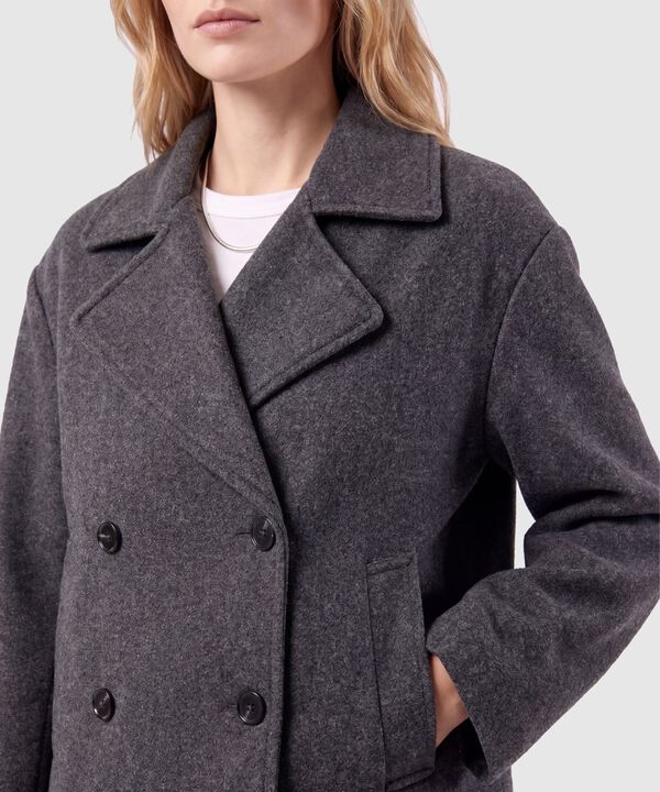 Chaqueta Cruzada De Corte Corto Para Mujer