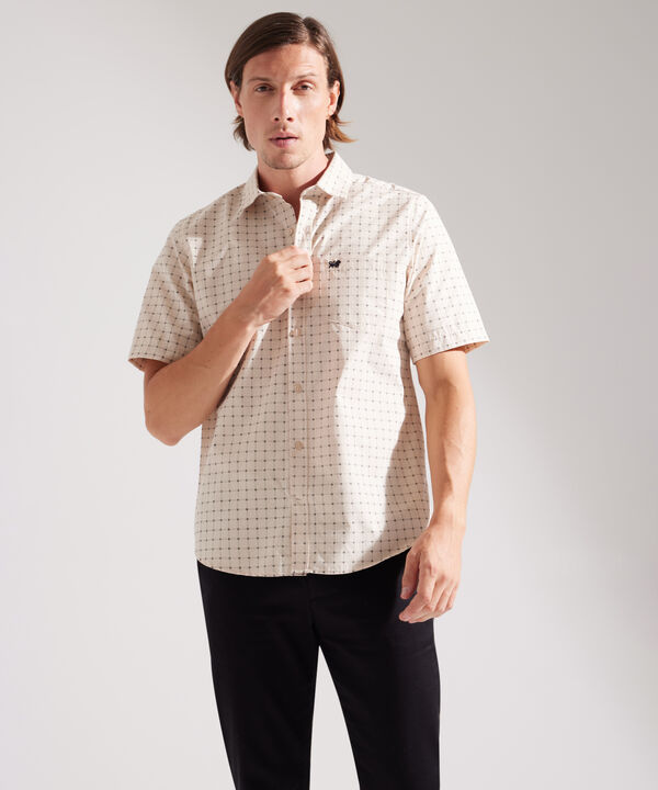 Camisa Estampada Manga Corta Con Bolsillo image number null