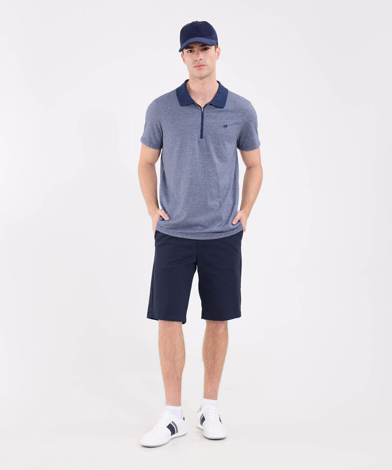 Polo Unicolor Con Cremallera