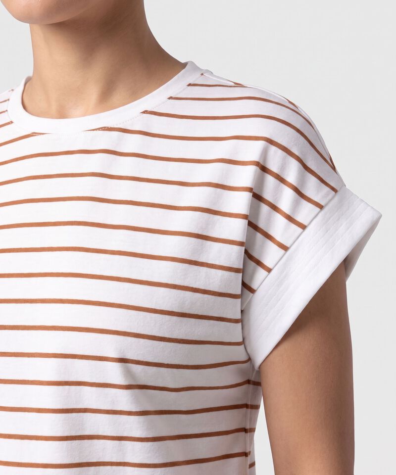 Camiseta Casual A Rayas Para Mujer