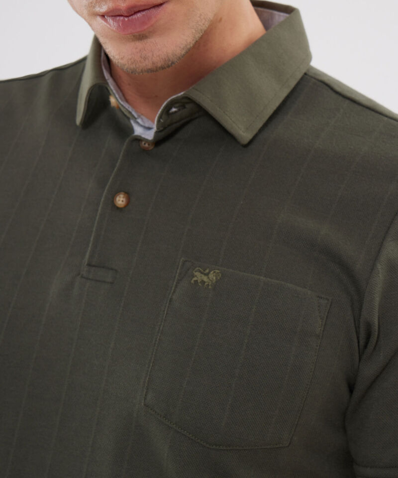 Polo Preteñida Cuello Duro Con Bolsillo