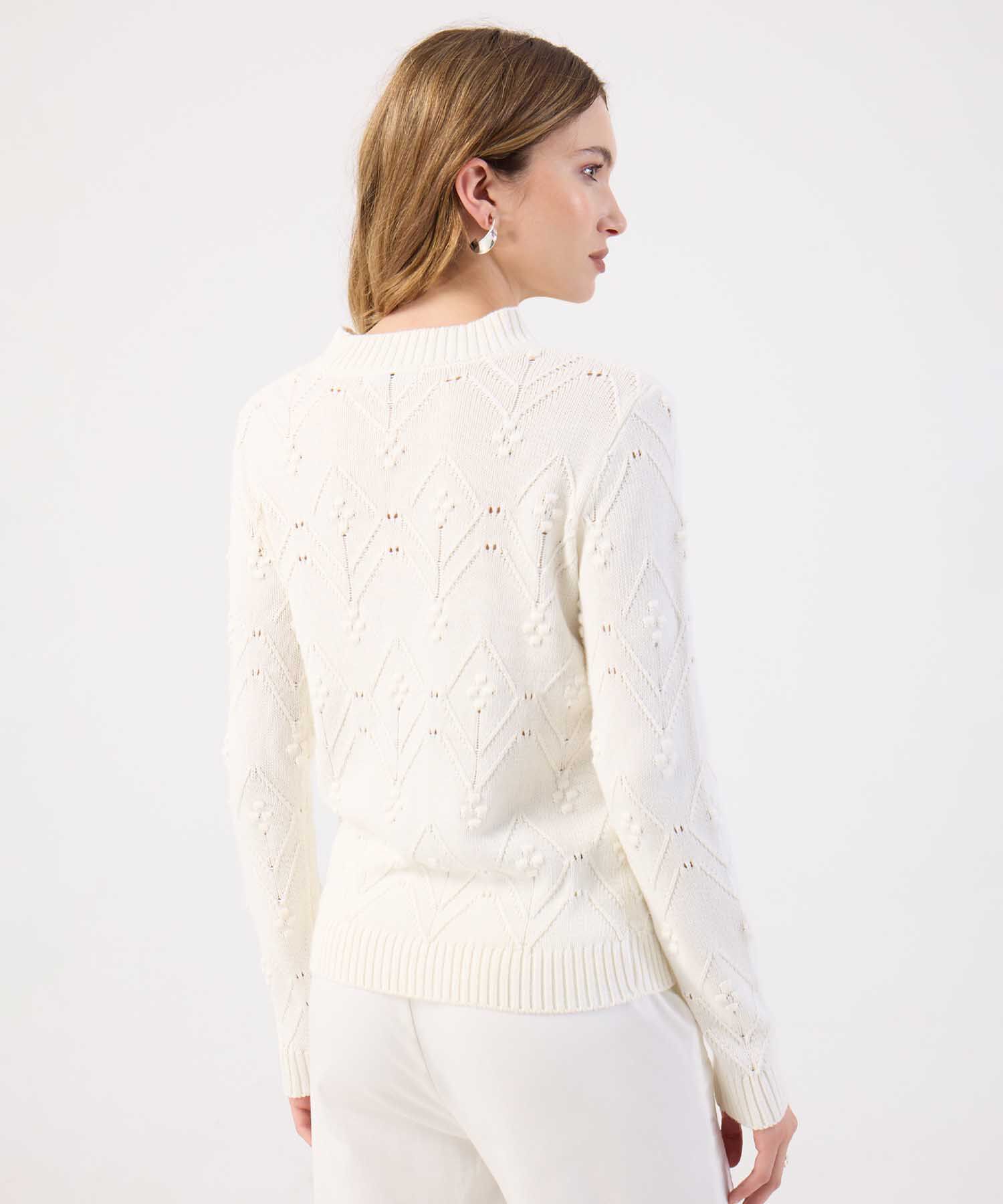 Saco Tejido Mujer Cuello Alto Estructurado