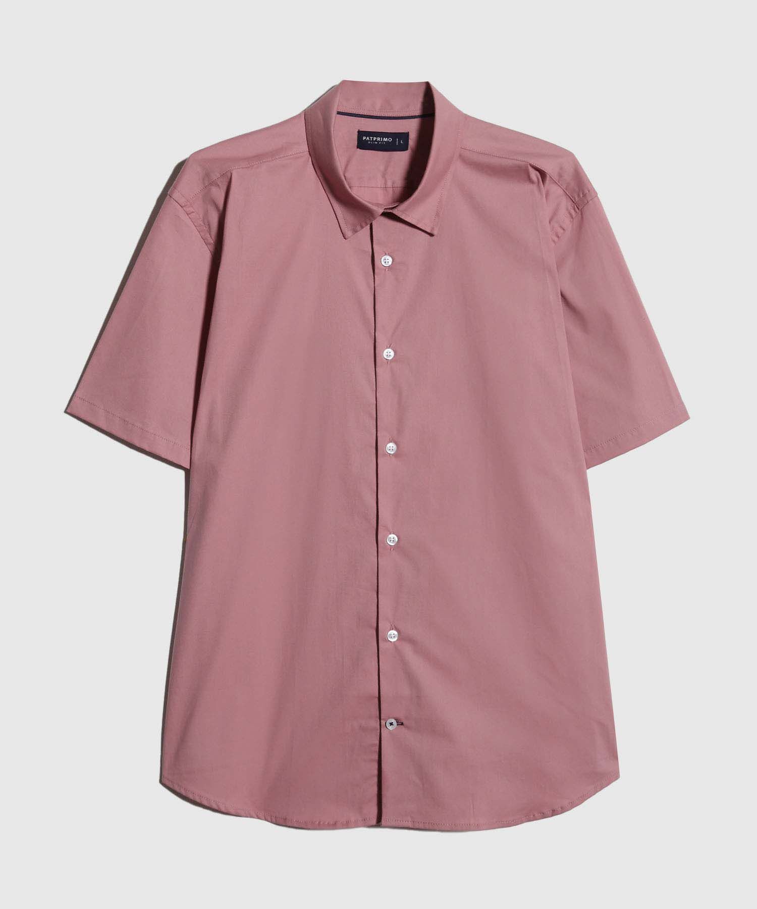 Camisa Manga Corta con Cuello Camisero Blanco