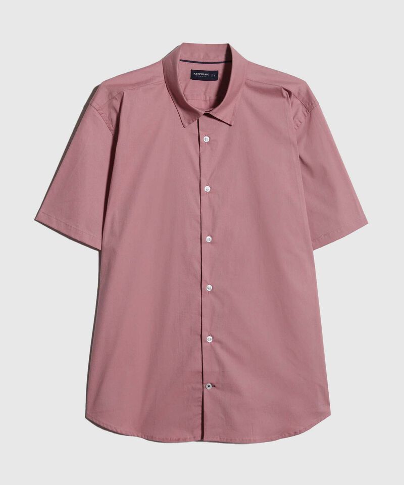 Camisa Manga Corta con Cuello Camisero Blanco