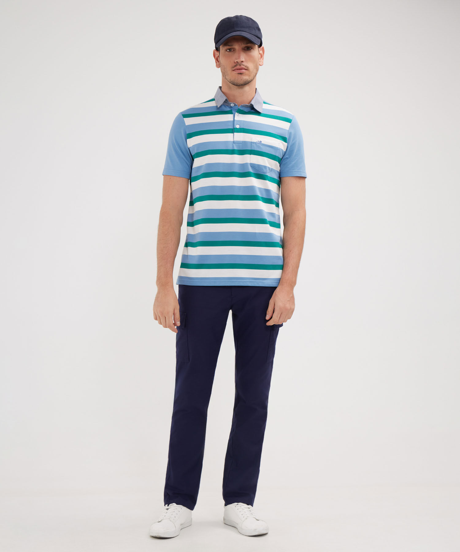 Polo Preteñida, Cuello Maquina Con Bolsillo