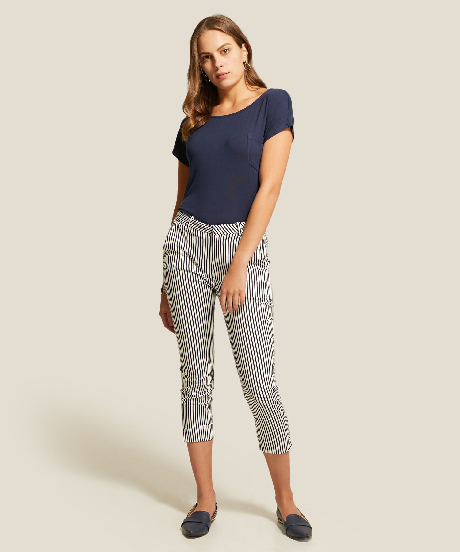 Pantalón Capri a Rayas