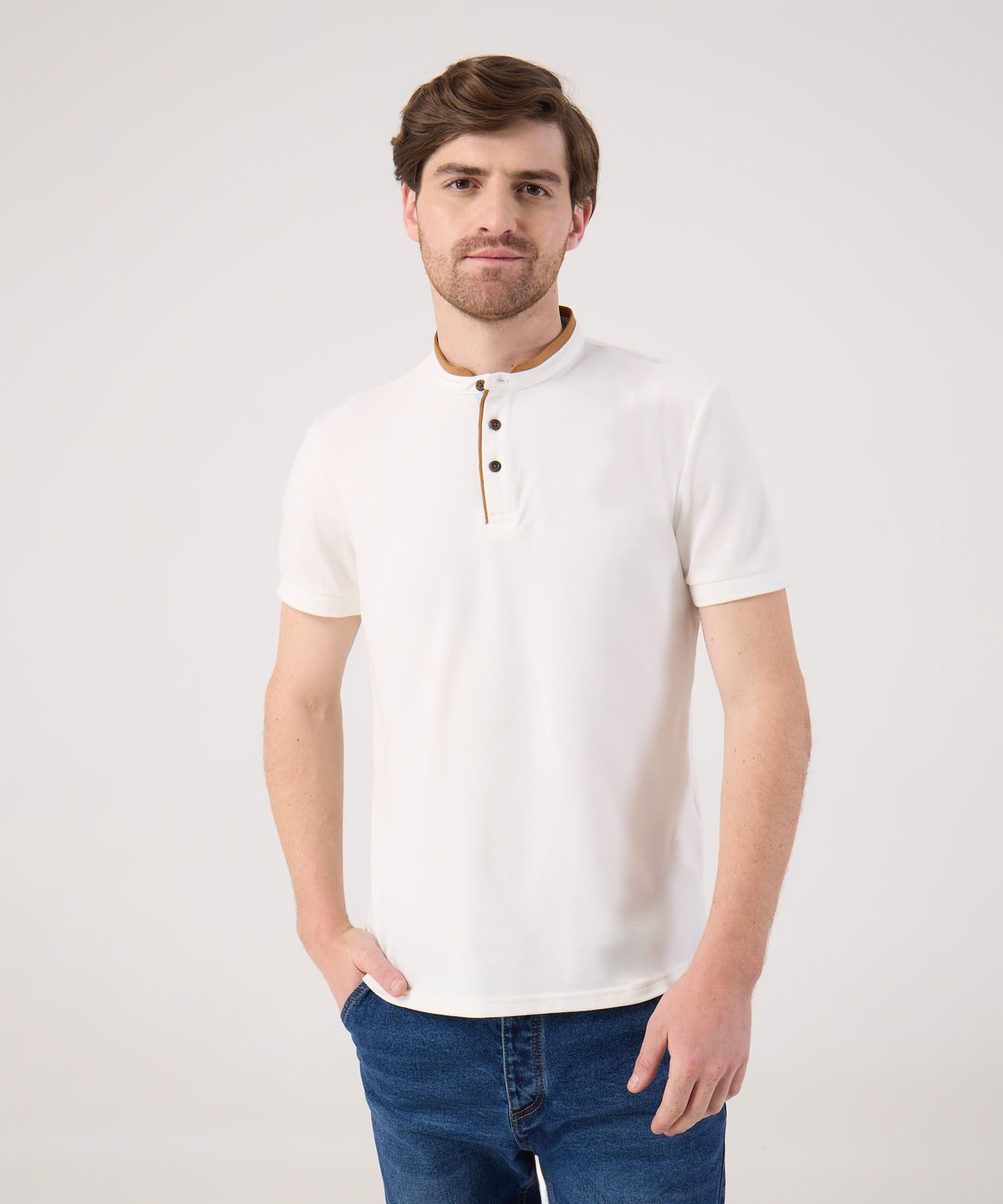 Polo Cuello Mao En Bloques