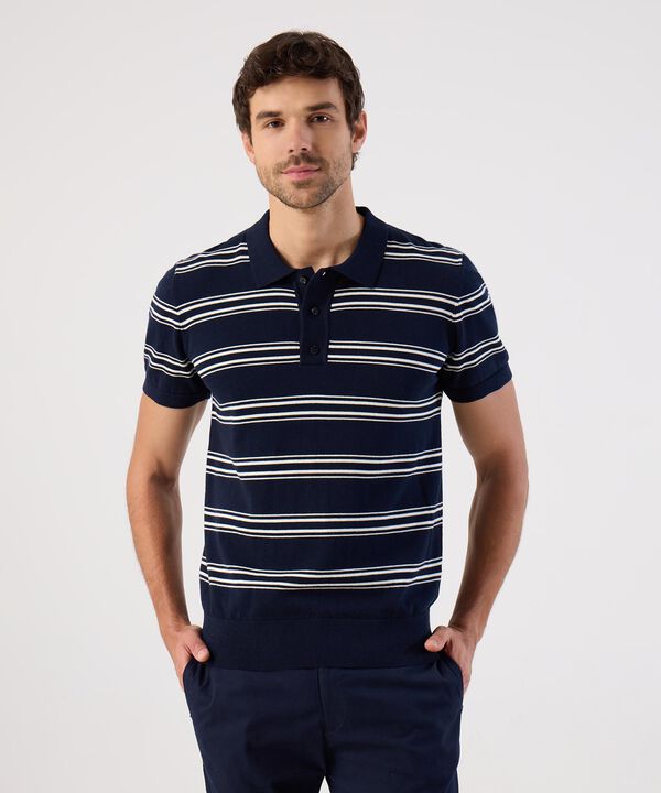 Polo De Punto A Rayas Para Hombre image number null