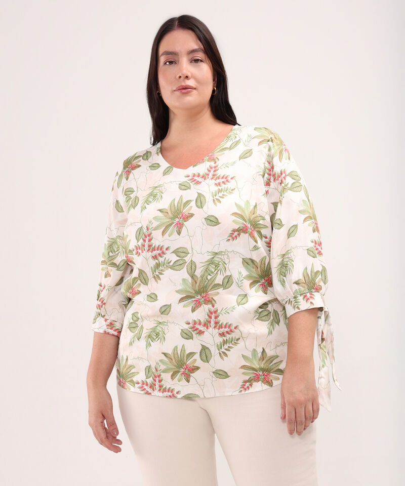 Blusa Estampada Manga 3/4