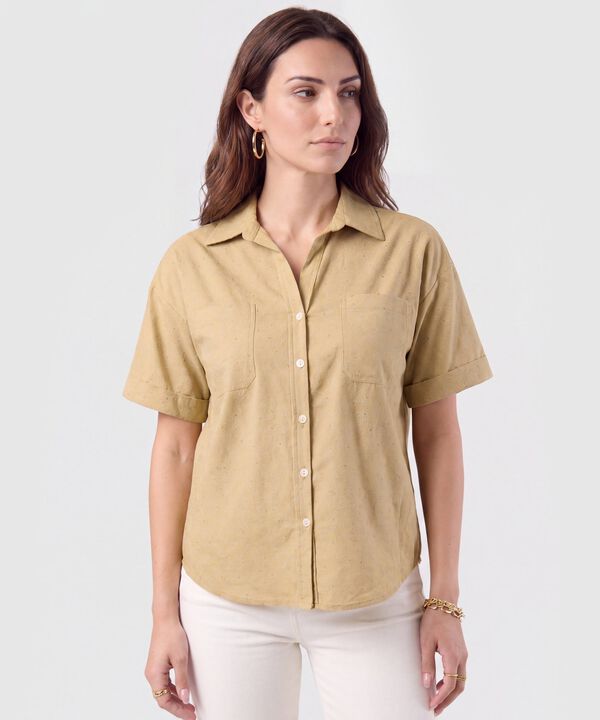 Camisa Corta Doble Bolsillo Mujer