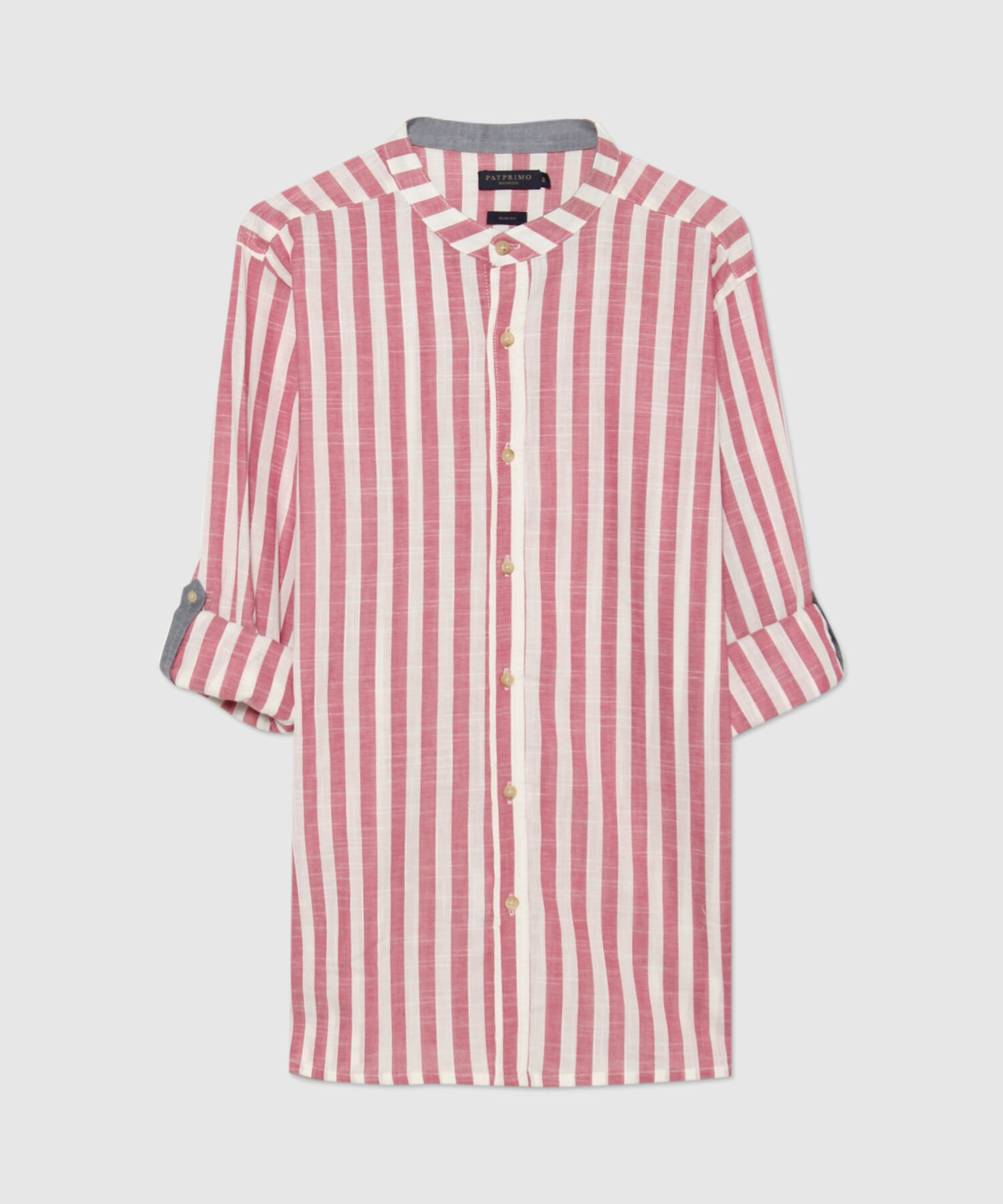 Camisa Manga Larga Cuello Mao Preteñido