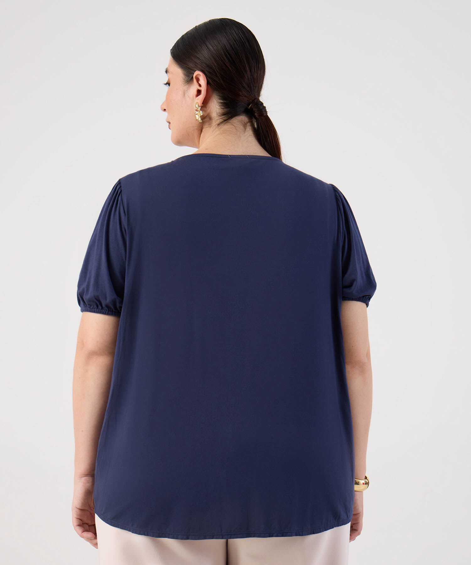 Camiseta con Plisados Frontales para Mujer Curvy