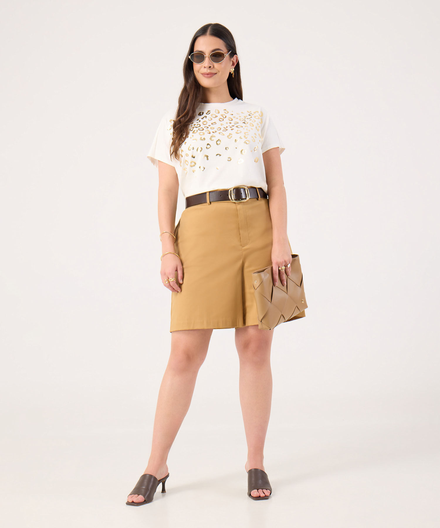 Camiseta Estampada Con Detalle