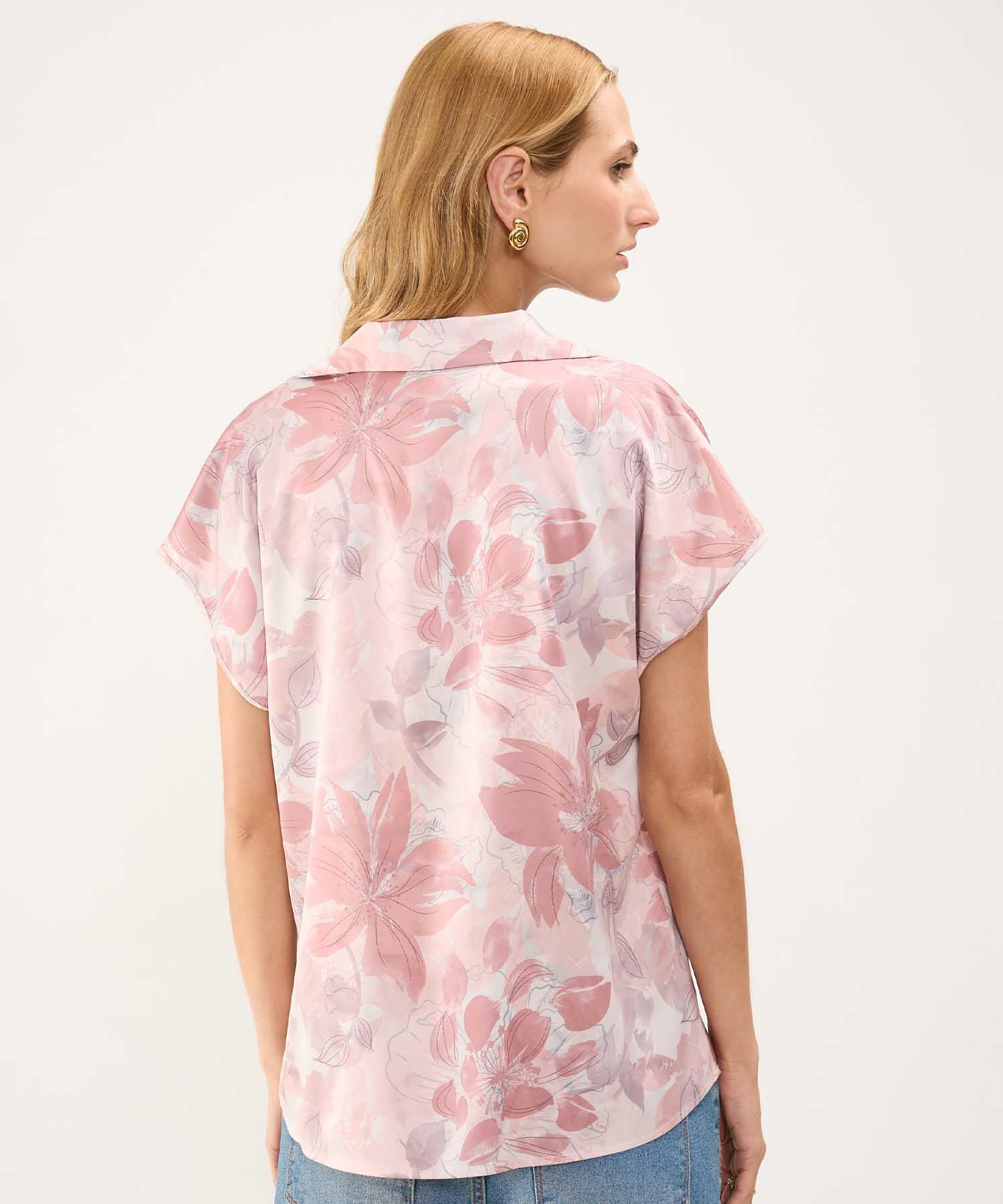 Blusa Satinada Estampada