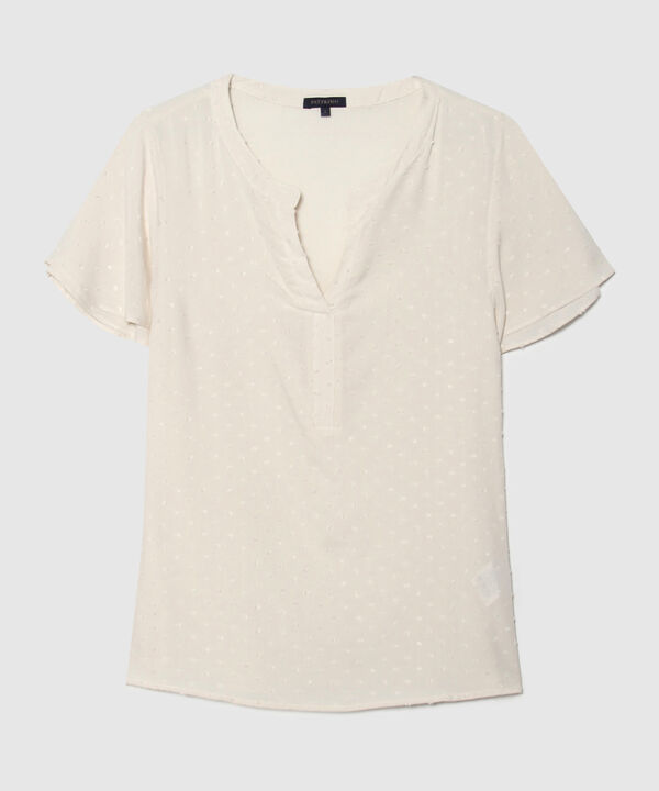 Blusa Unicolor Cuello Mao Con Escote V