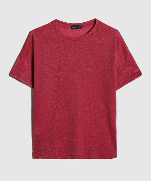 Camiseta Manga Corta Unicolor, Cuello Redondo, Silueta Amplia