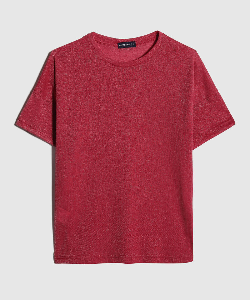 Camiseta Manga Corta Unicolor, Cuello Redondo, Silueta Amplia