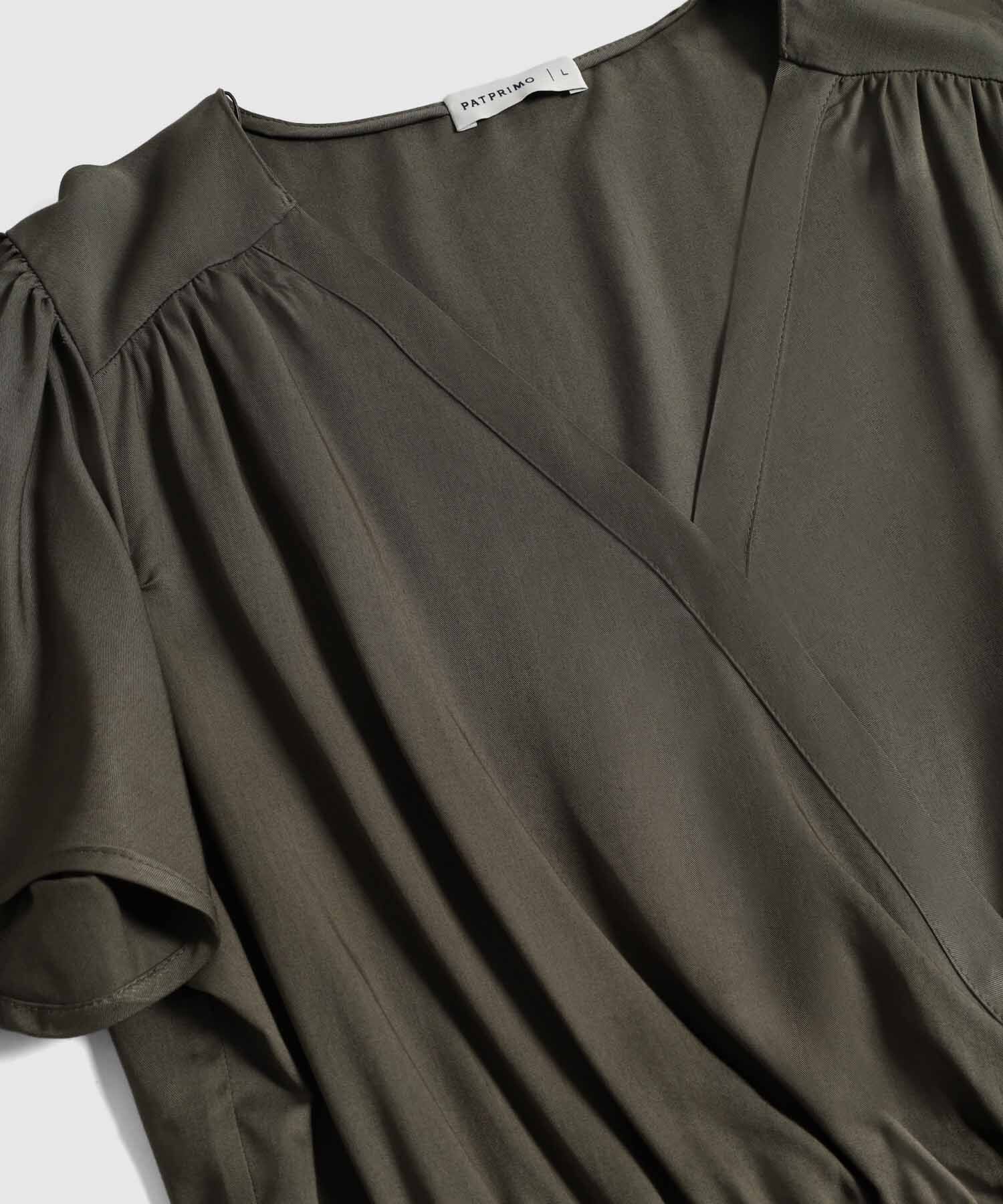 Blusa Cruzada Manga De Volante Mujer