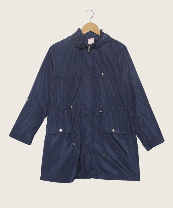 Chaqueta Parka Con Capota, Charreteras Y Cordon De Ajuste