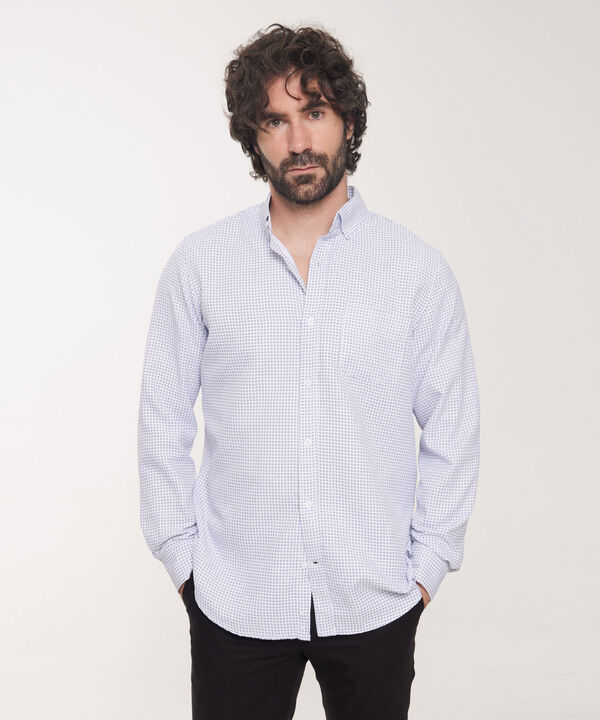 Camisa Corbatera Manga Larga Estampado Ceallo Button Down Regular image number null