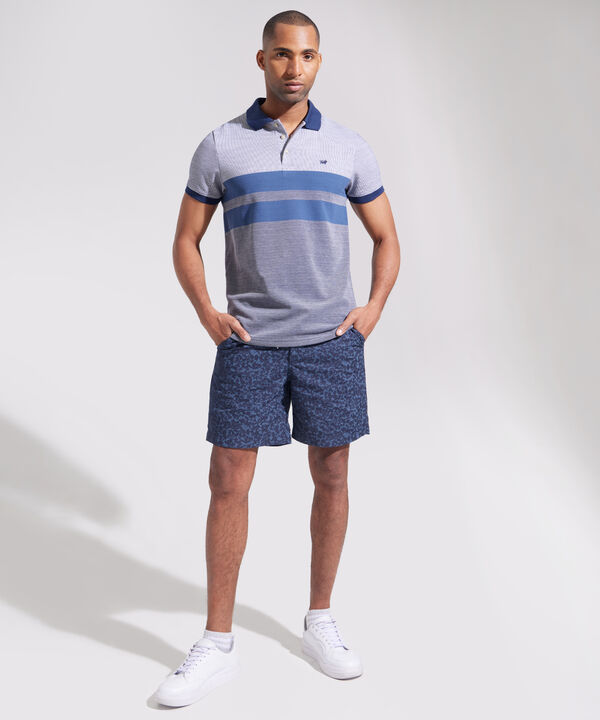Polo Listador Cuello Y Puños Tejido