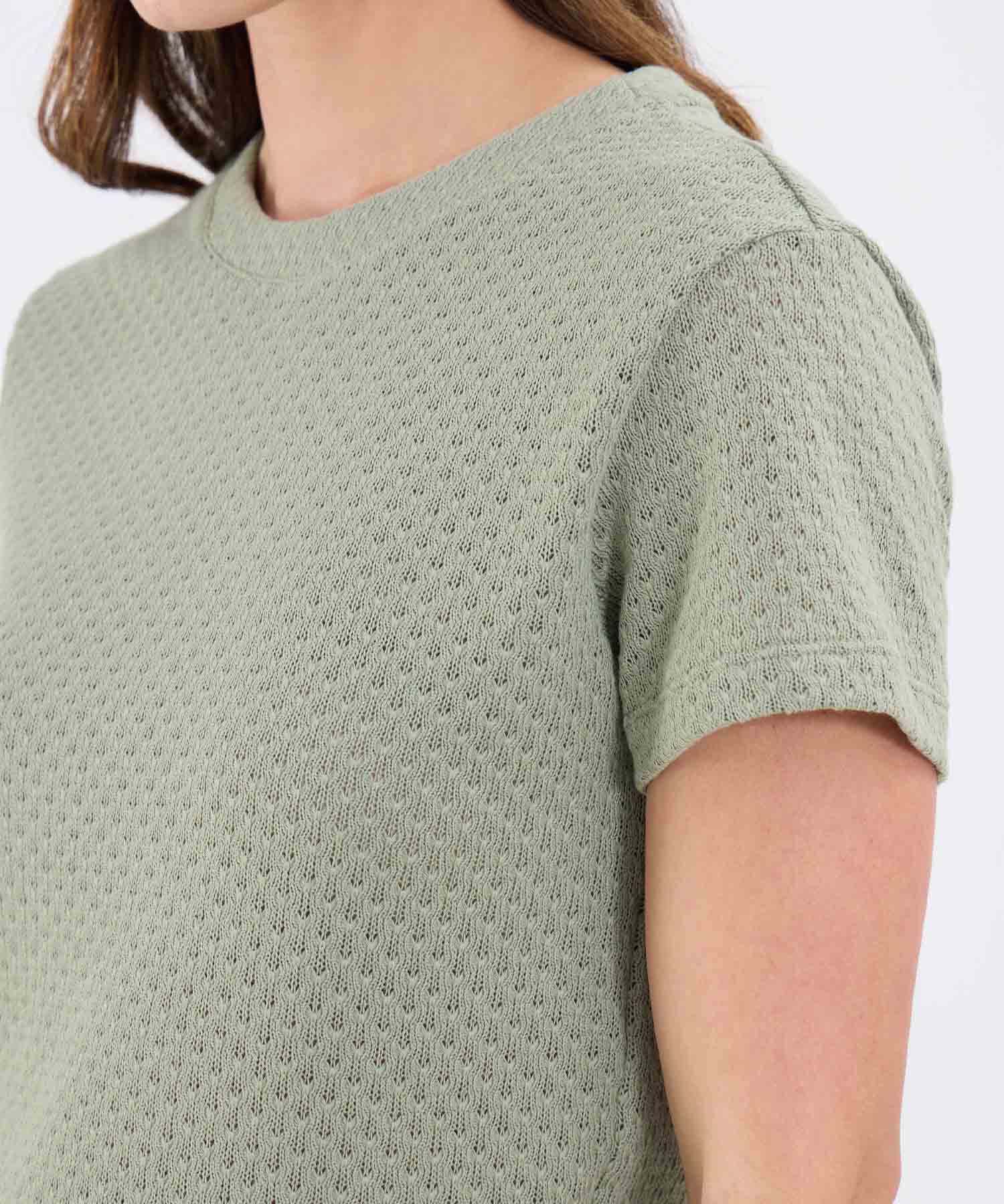 Camiseta Unicolor Cuello Redondo