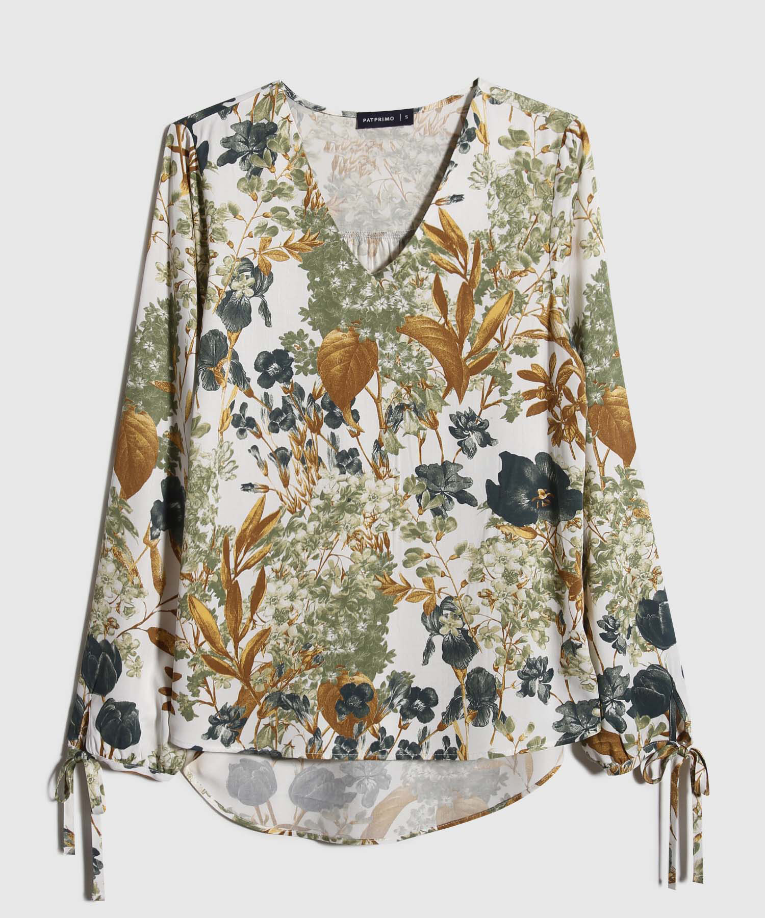 Blusa Estampada Escote V
