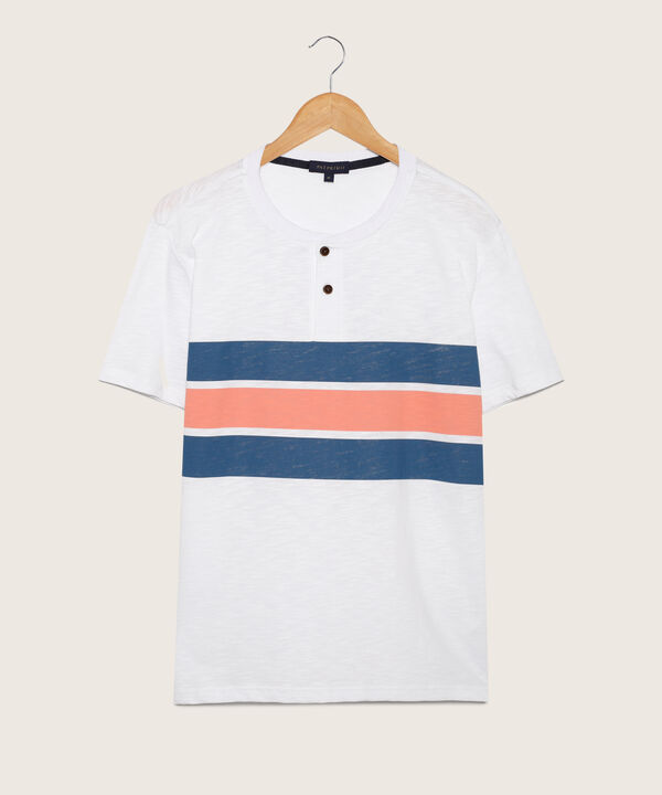 Camiseta Cuello Henley Estampada