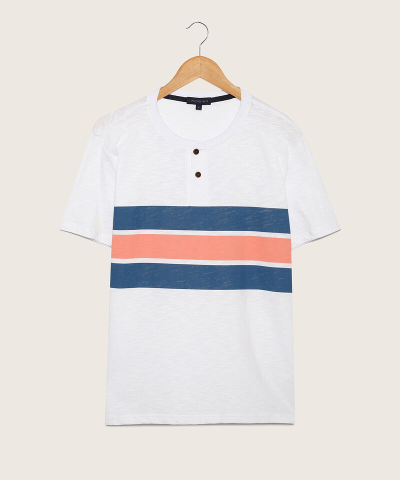 Camiseta Cuello Henley Estampada