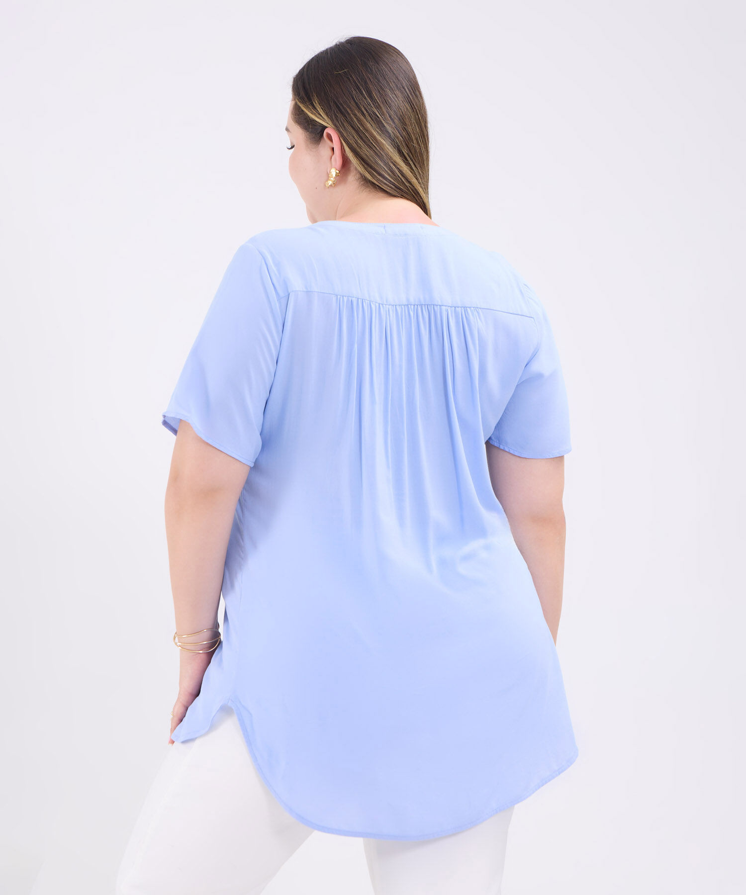 Blusa Manga Corta Escote En V