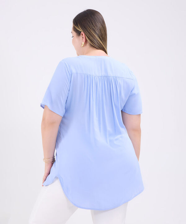 Blusa Manga Corta Escote En V
