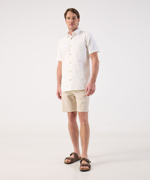 Camisa de Manga Corta Texturizada para Hombre image number null