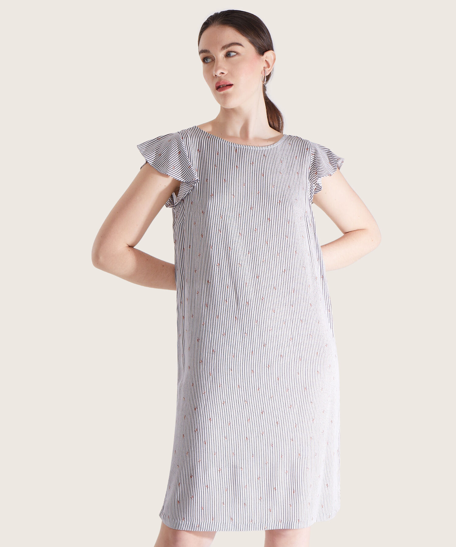 Vestido Manga Corta Estampado