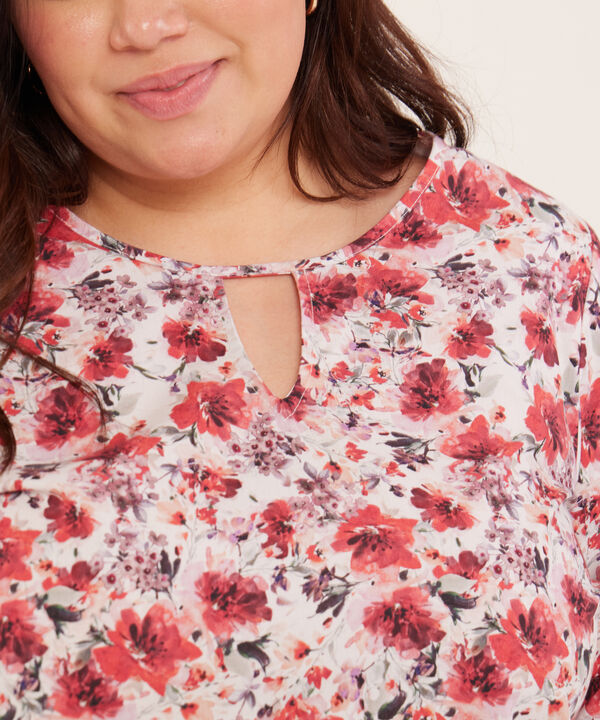 Blusa Manga 3/4 Con Abertura En Frente image number null