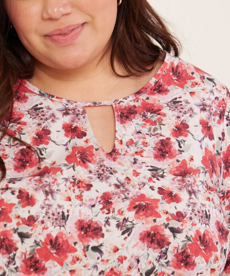 Blusa Manga 3/4 Con Abertura En Frente