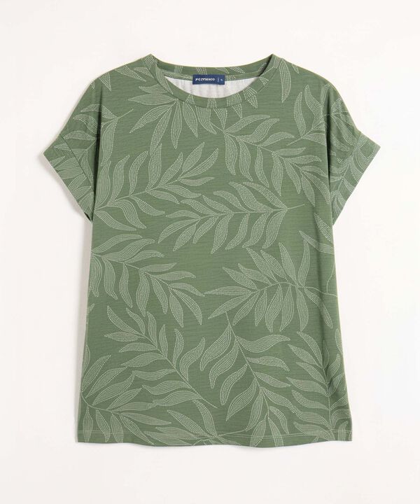 Camiseta Cómoda Manga Doblada Mujer image number null