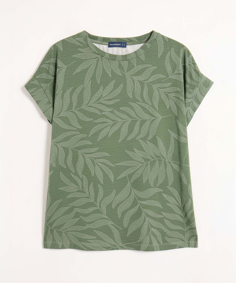 Camiseta Cómoda Manga Doblada Mujer